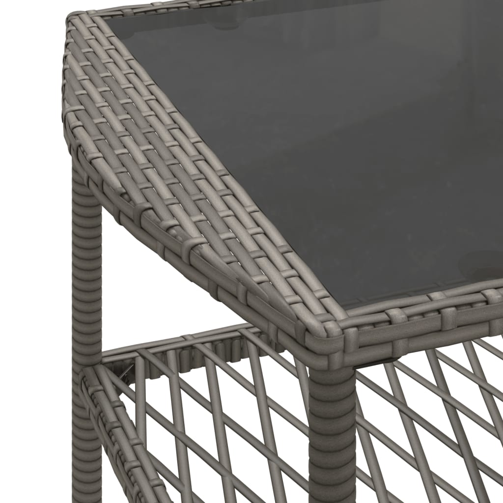 4-delige Loungeset met kussens poly rattan grijs