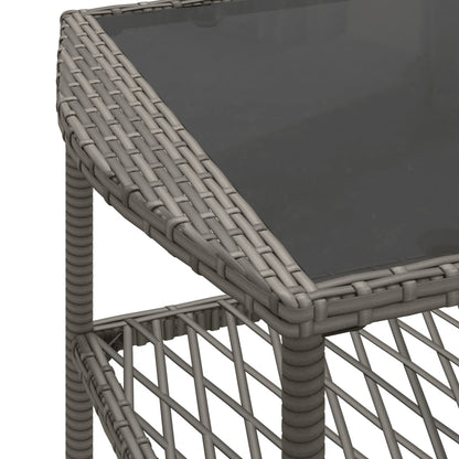 4-delige Loungeset met kussens poly rattan grijs