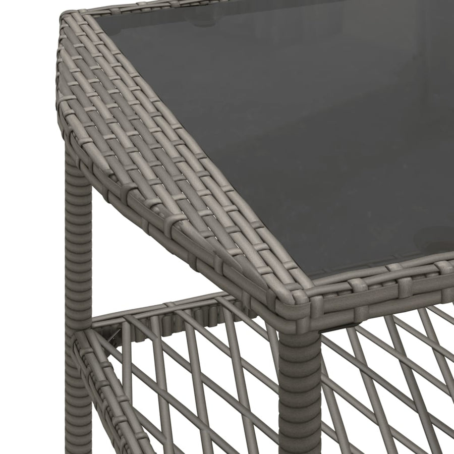 4-delige Loungeset met kussens poly rattan grijs