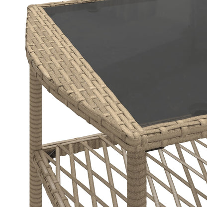 4-delige Loungeset met kussens poly rattan beige