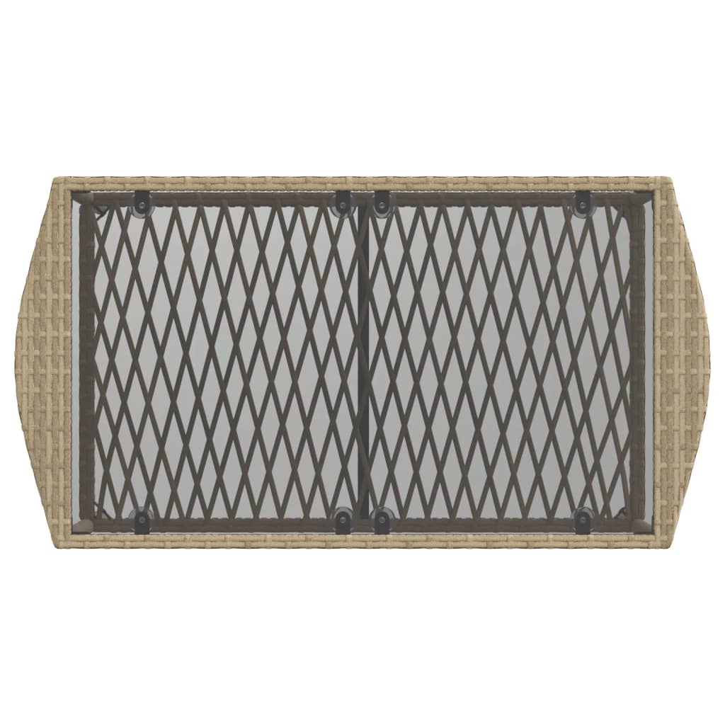 4-delige Loungeset met kussens poly rattan beige