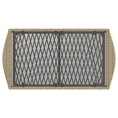 4-delige Loungeset met kussens poly rattan beige