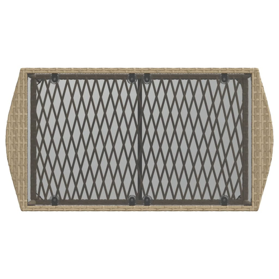 4-delige Loungeset met kussens poly rattan beige