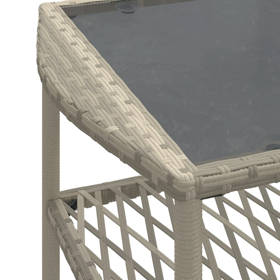 4-delige Loungeset met kussens poly rattan lichtgrijs