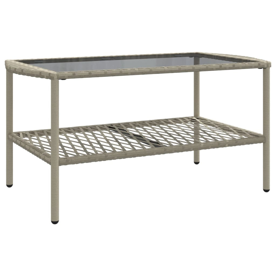 4-delige Loungeset met kussens poly rattan lichtgrijs