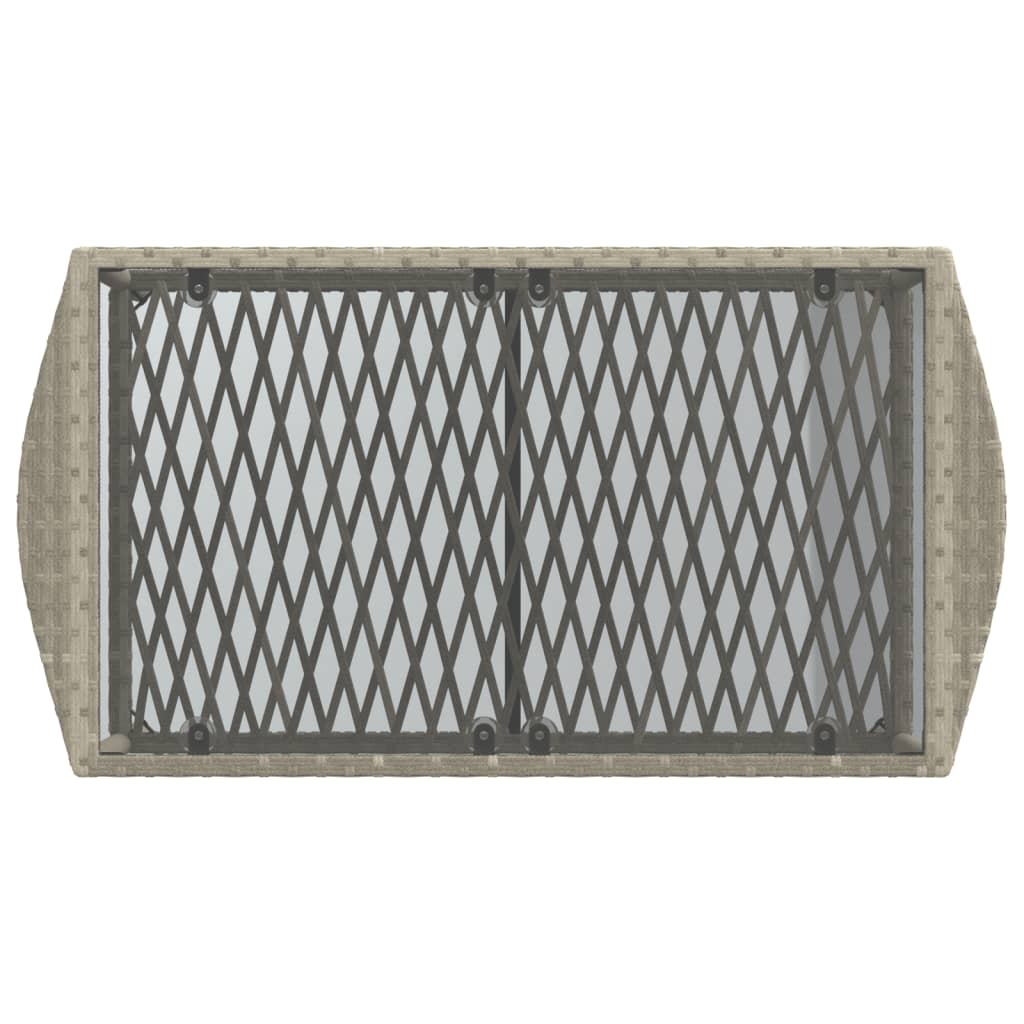 4-delige Loungeset met kussens poly rattan lichtgrijs