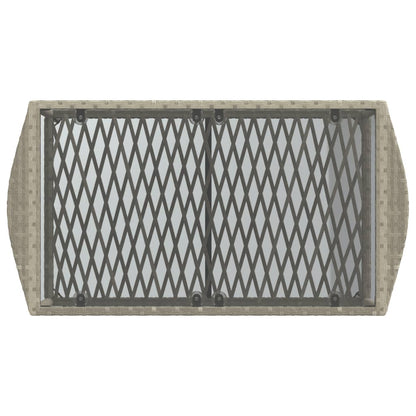 4-delige Loungeset met kussens poly rattan lichtgrijs