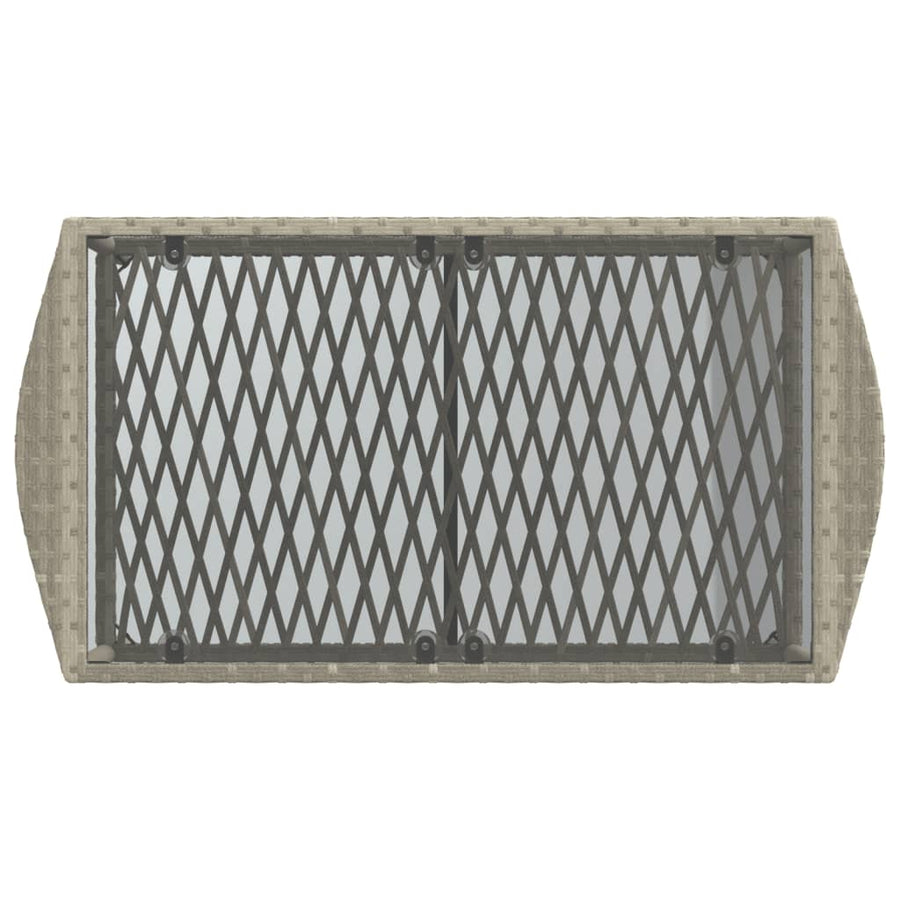 4-delige Loungeset met kussens poly rattan lichtgrijs