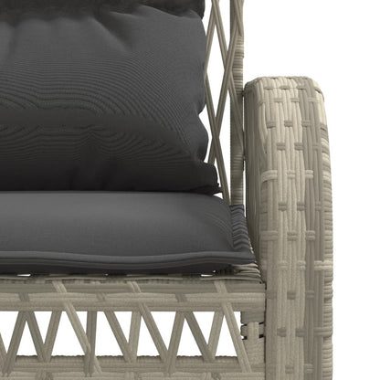 4-delige Loungeset met kussens poly rattan lichtgrijs