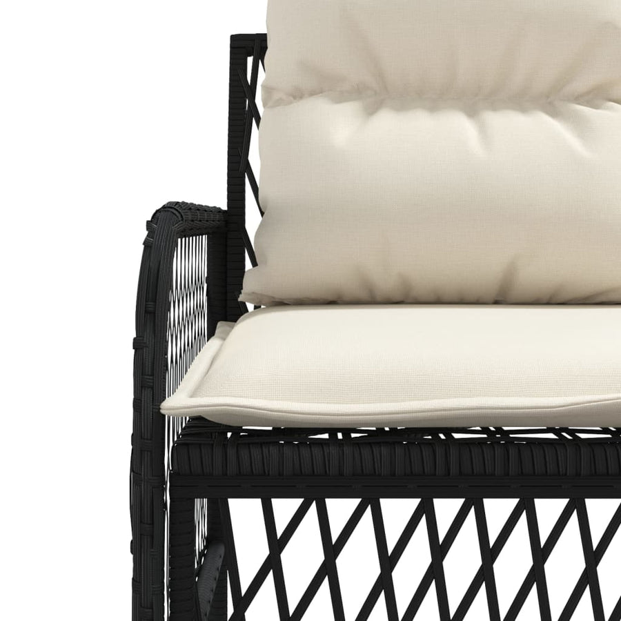 2-delige Loungeset met kussens poly rattan grijs