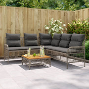 Loungeset 2-delig poly rattan grijs
