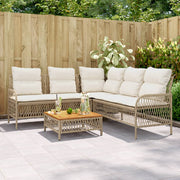 Loungeset poly rattan 2-delig beige