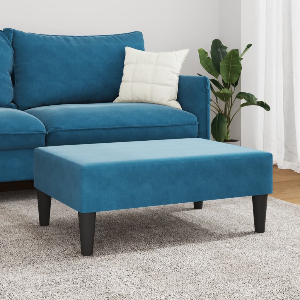 Voetenbank 77X55X31 Cm Fluweel Blauw