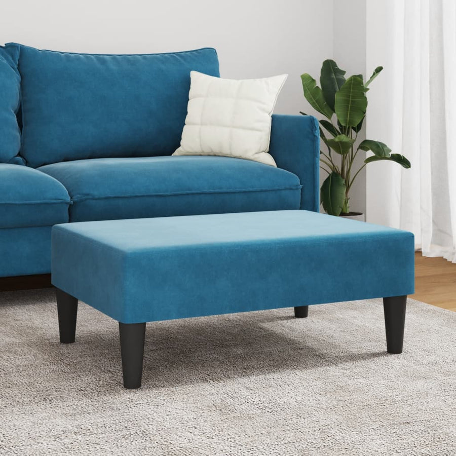 Voetenbank 77X55X31 Cm Fluweel Blauw