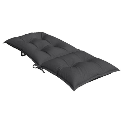Stoelkussens 2 st hoge rug 120x50x7 cm stof gemêleerd antraciet