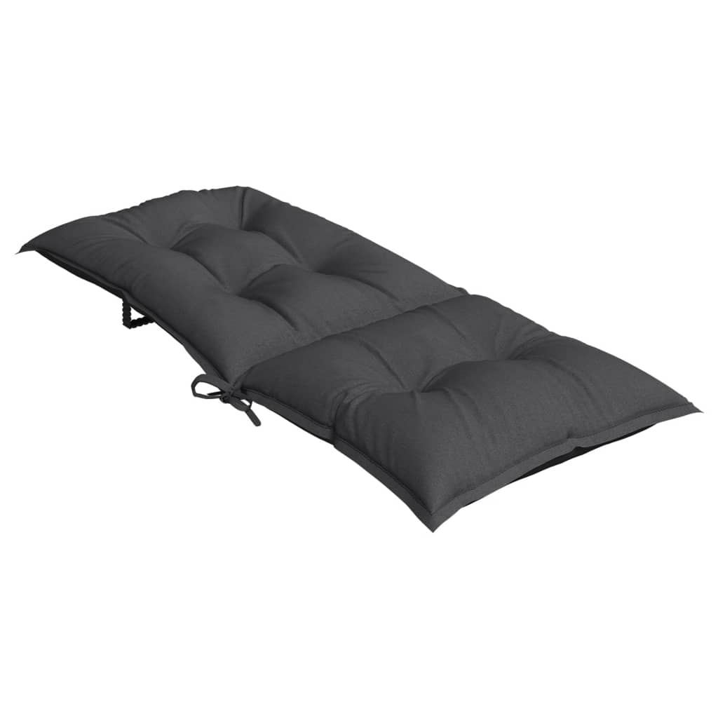 Stoelkussens 6 st hoge rug 120x50x7 cm stof gemêleerd antraciet
