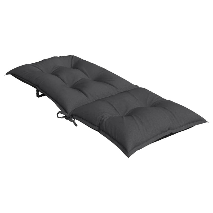 Stoelkussens 6 st hoge rug 120x50x7 cm stof gemêleerd antraciet