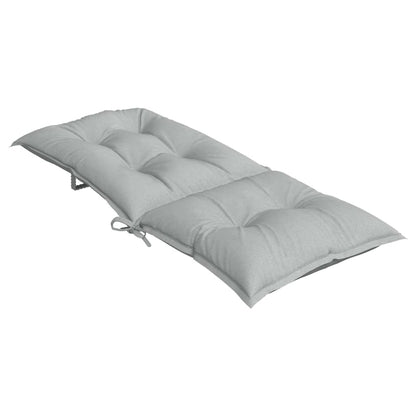 Stoelkussens 2 st hoge rug 120x50x7 cm stof lichtgrijs