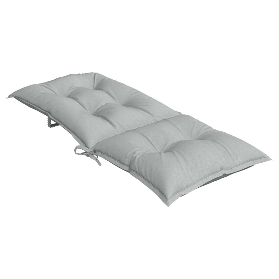 Stoelkussens 2 st hoge rug 120x50x7 cm stof lichtgrijs