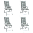 High Back Chair Cushions Fabric Light Grey 4