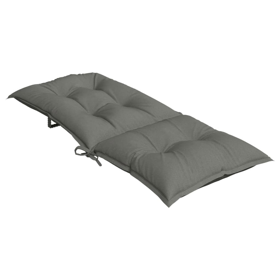 Stoelkussens 4 st hoge rug 120x50x7 cm stof donkergrijs