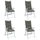 Stoelkussens 4 st hoge rug 120x50x7 cm donkergrijs