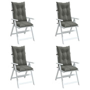 Stoelkussens 4 st hoge rug 120x50x7 cm donkergrijs
