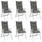 Stoelkussens hoge rug stof donkergrijs set van 6