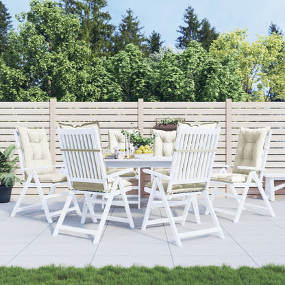 Stoelkussens Hoge Rug Stof Gemêleerd Crème 6