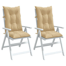 Stoelkussens Hoge Rug Stof Gemêleerd Beige 2