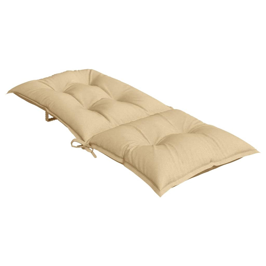 Stoelkussens Hoge Rug Stof Gemêleerd Beige 4