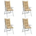 Stoelkussens hoge rug 4 stuks gemêleerd beige