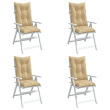 Stoelkussens Hoge Rug Stof Gemêleerd Beige 4