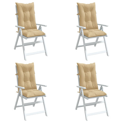 Stoelkussens Hoge Rug Stof Gemêleerd Beige 4