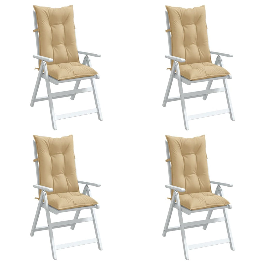 Stoelkussens Hoge Rug Stof Gemêleerd Beige 4