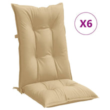 Stoelkussens Hoge Rug Stof Gemêleerd Beige 6