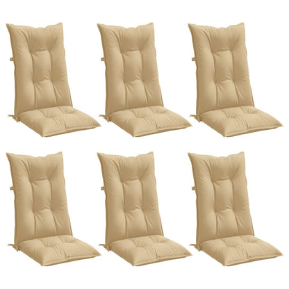 Stoelkussens Hoge Rug Stof Gemêleerd Beige 6