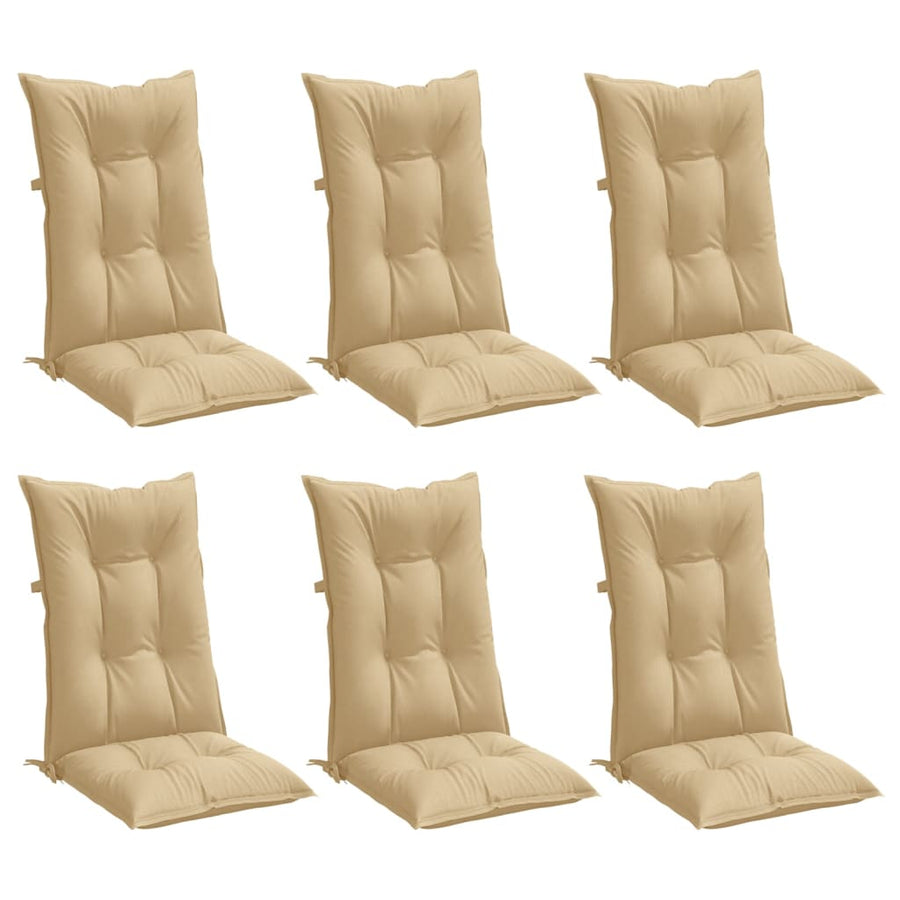 Stoelkussens Hoge Rug Stof Gemêleerd Beige 6