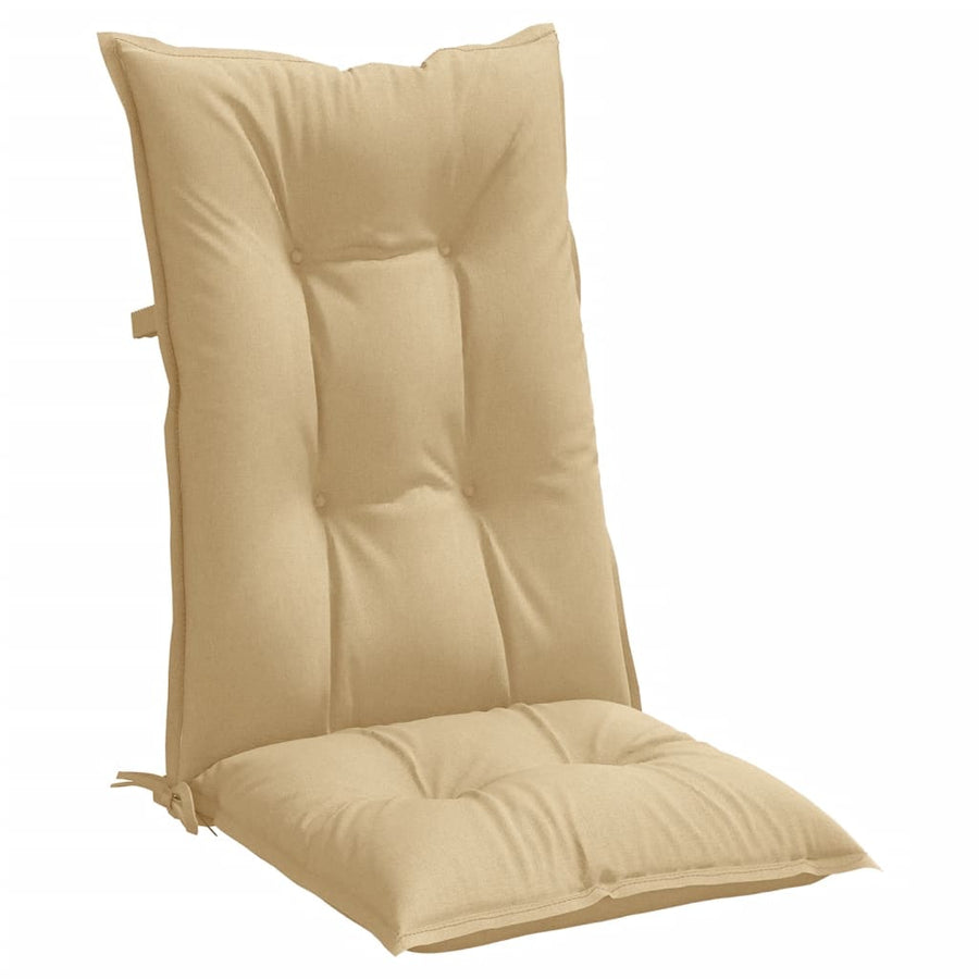 Stoelkussens Hoge Rug Stof Gemêleerd Beige 6