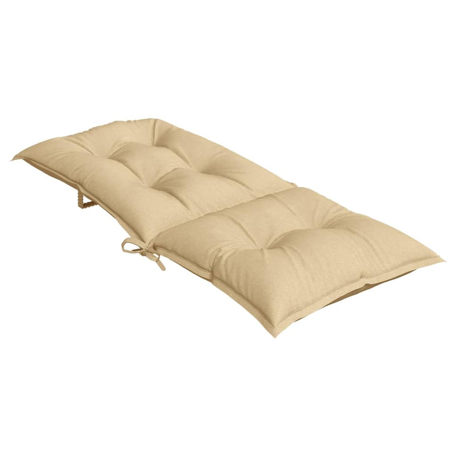 Stoelkussens Hoge Rug Stof Gemêleerd Beige 6