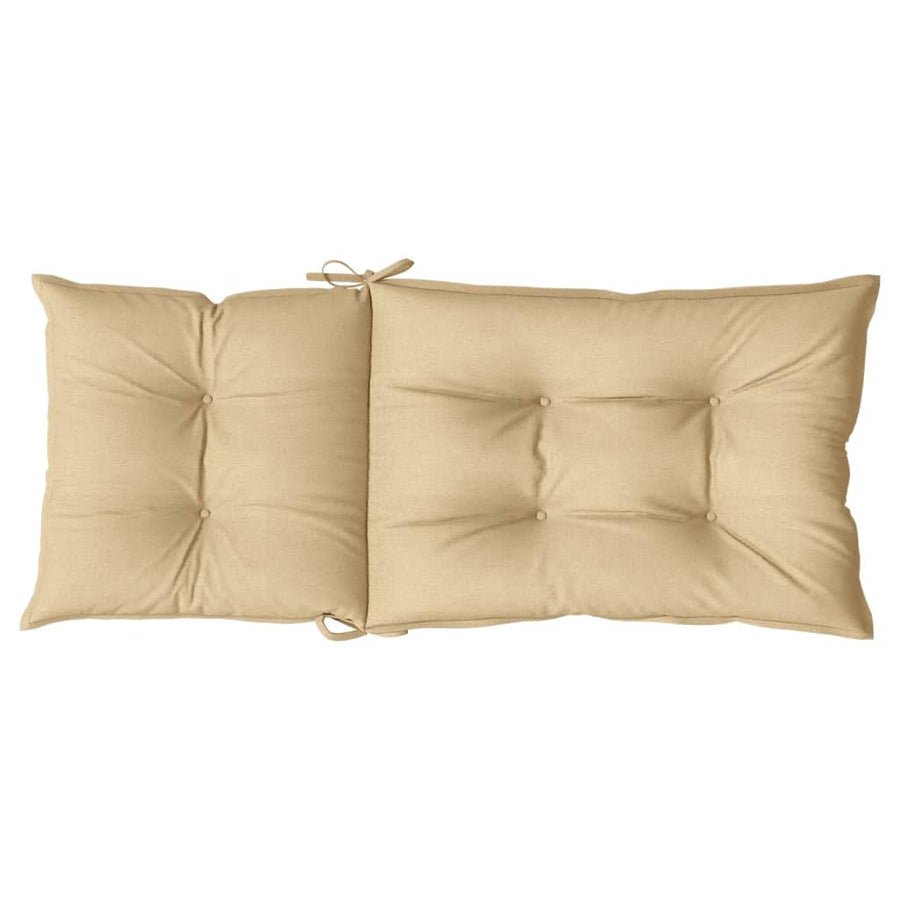Stoelkussens Hoge Rug Stof Gemêleerd Beige 6