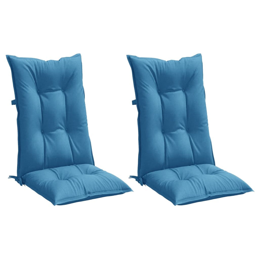 Stoelkussens Hoge Rug Stof Gemêleerd Blauw 2