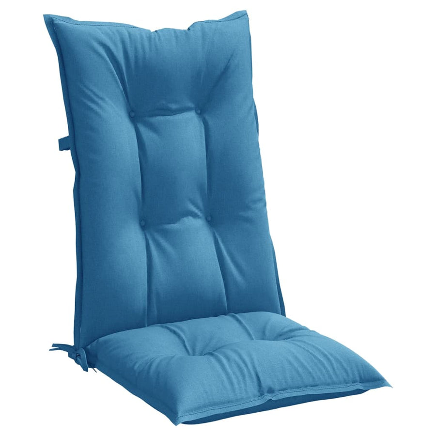 Stoelkussens Hoge Rug Stof Gemêleerd Blauw 4