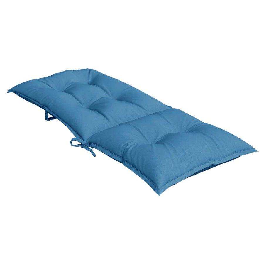 Stoelkussens Hoge Rug Stof Gemêleerd Blauw 4