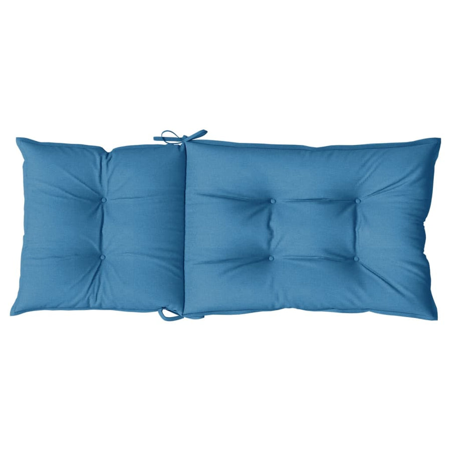 Stoelkussens Hoge Rug Stof Gemêleerd Blauw 4