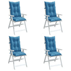 Seat Cushions High Back Fabric Mélange Blue 4