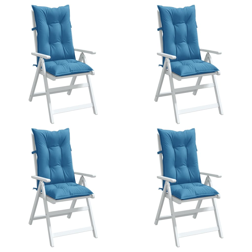 Stoelkussens Hoge Rug Stof Gemêleerd Blauw 4