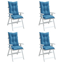 Stoelkussens Hoge Rug Stof Gemêleerd Blauw 4