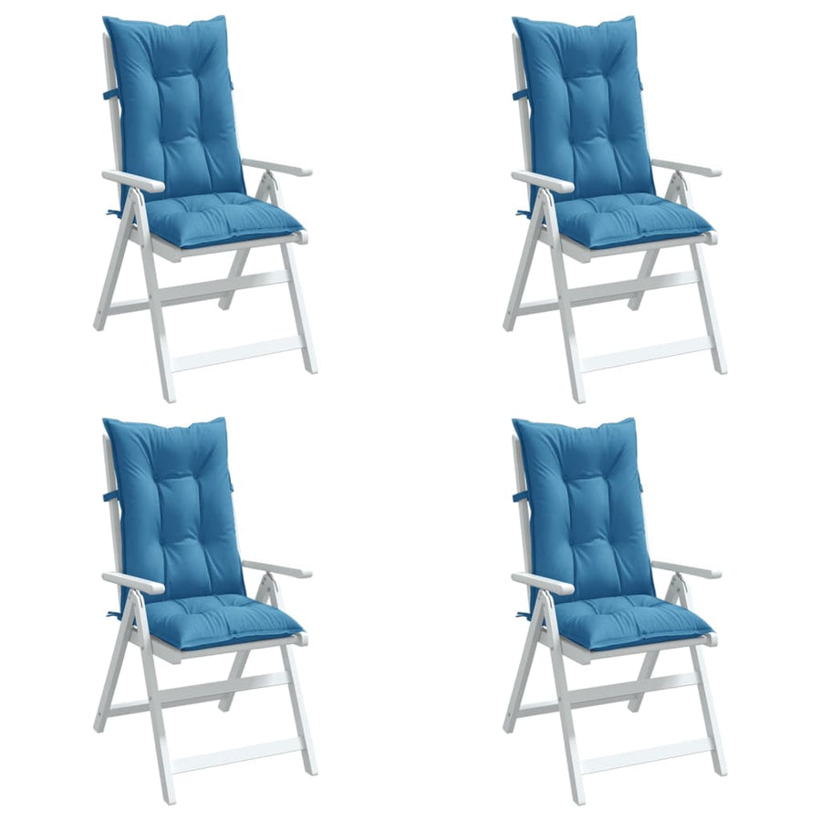 Stoelkussens Hoge Rug Stof Gemêleerd Blauw 4