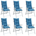 Seat Cushions High Back Fabric Mélange Blue 6